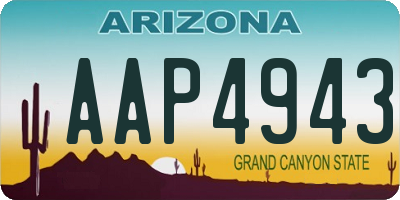 AZ license plate AAP4943