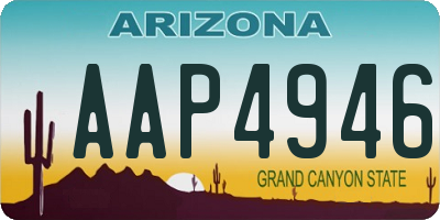 AZ license plate AAP4946