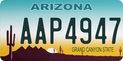 AZ license plate AAP4947