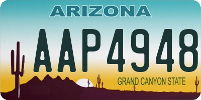 AZ license plate AAP4948