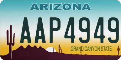 AZ license plate AAP4949