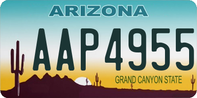 AZ license plate AAP4955