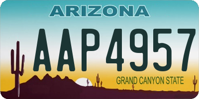AZ license plate AAP4957