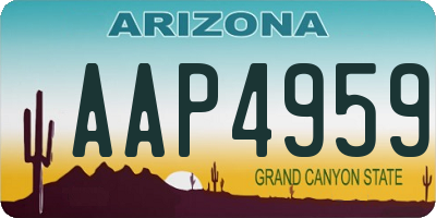 AZ license plate AAP4959