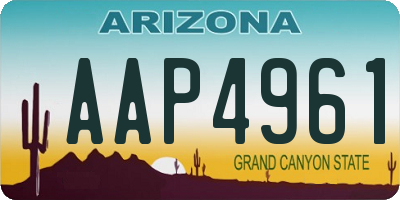 AZ license plate AAP4961