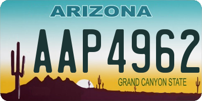 AZ license plate AAP4962