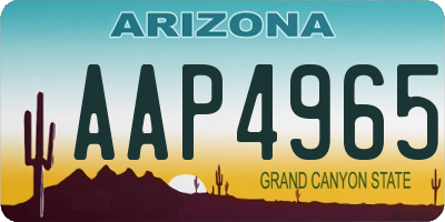 AZ license plate AAP4965