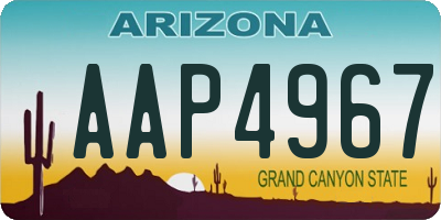 AZ license plate AAP4967