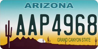 AZ license plate AAP4968