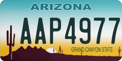 AZ license plate AAP4977