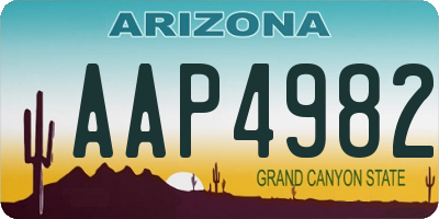 AZ license plate AAP4982