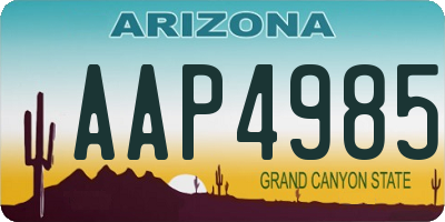 AZ license plate AAP4985