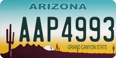 AZ license plate AAP4993