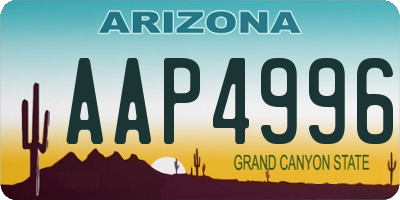 AZ license plate AAP4996