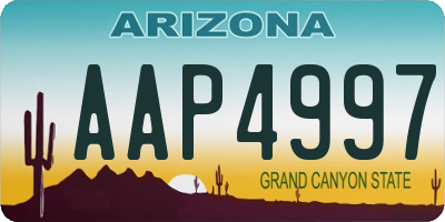 AZ license plate AAP4997