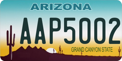 AZ license plate AAP5002