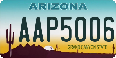 AZ license plate AAP5006