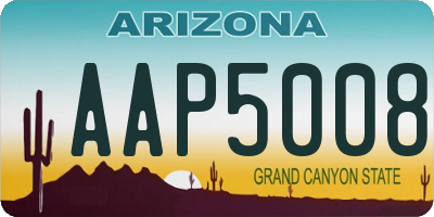 AZ license plate AAP5008