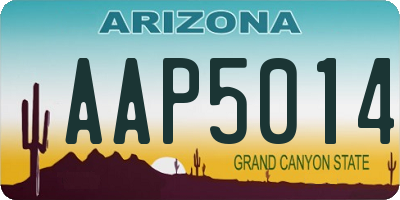 AZ license plate AAP5014