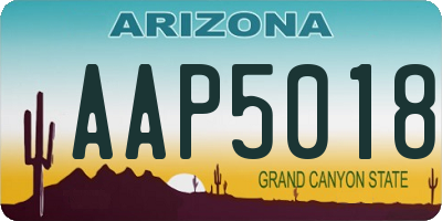 AZ license plate AAP5018