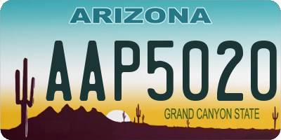 AZ license plate AAP5020