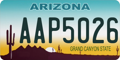 AZ license plate AAP5026