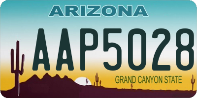 AZ license plate AAP5028