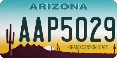 AZ license plate AAP5029