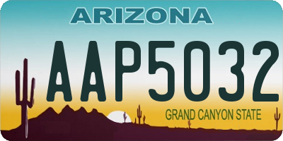 AZ license plate AAP5032