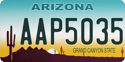AZ license plate AAP5035