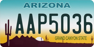 AZ license plate AAP5036