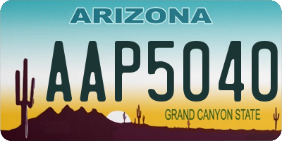 AZ license plate AAP5040