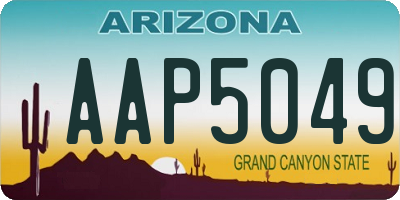 AZ license plate AAP5049