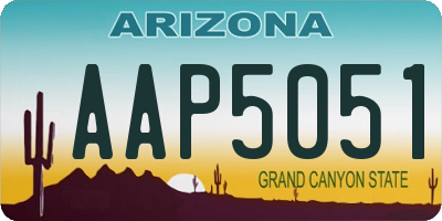 AZ license plate AAP5051