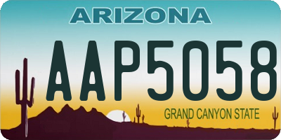 AZ license plate AAP5058