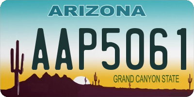 AZ license plate AAP5061