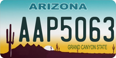 AZ license plate AAP5063