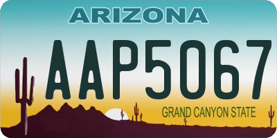 AZ license plate AAP5067