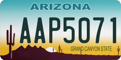 AZ license plate AAP5071
