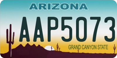 AZ license plate AAP5073