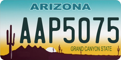 AZ license plate AAP5075