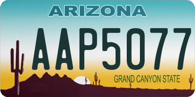 AZ license plate AAP5077