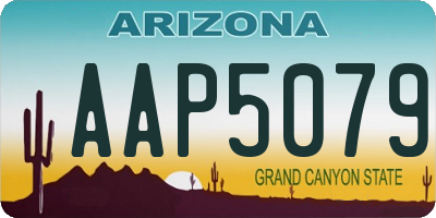 AZ license plate AAP5079