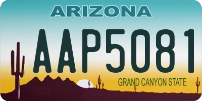 AZ license plate AAP5081