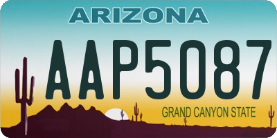 AZ license plate AAP5087