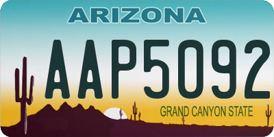 AZ license plate AAP5092