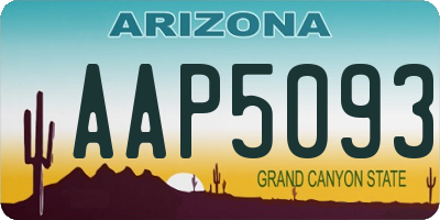 AZ license plate AAP5093