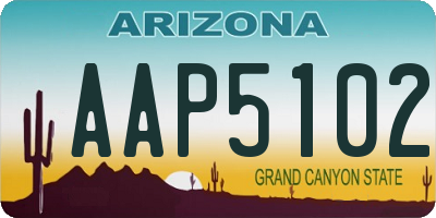 AZ license plate AAP5102