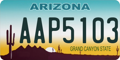 AZ license plate AAP5103