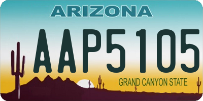 AZ license plate AAP5105